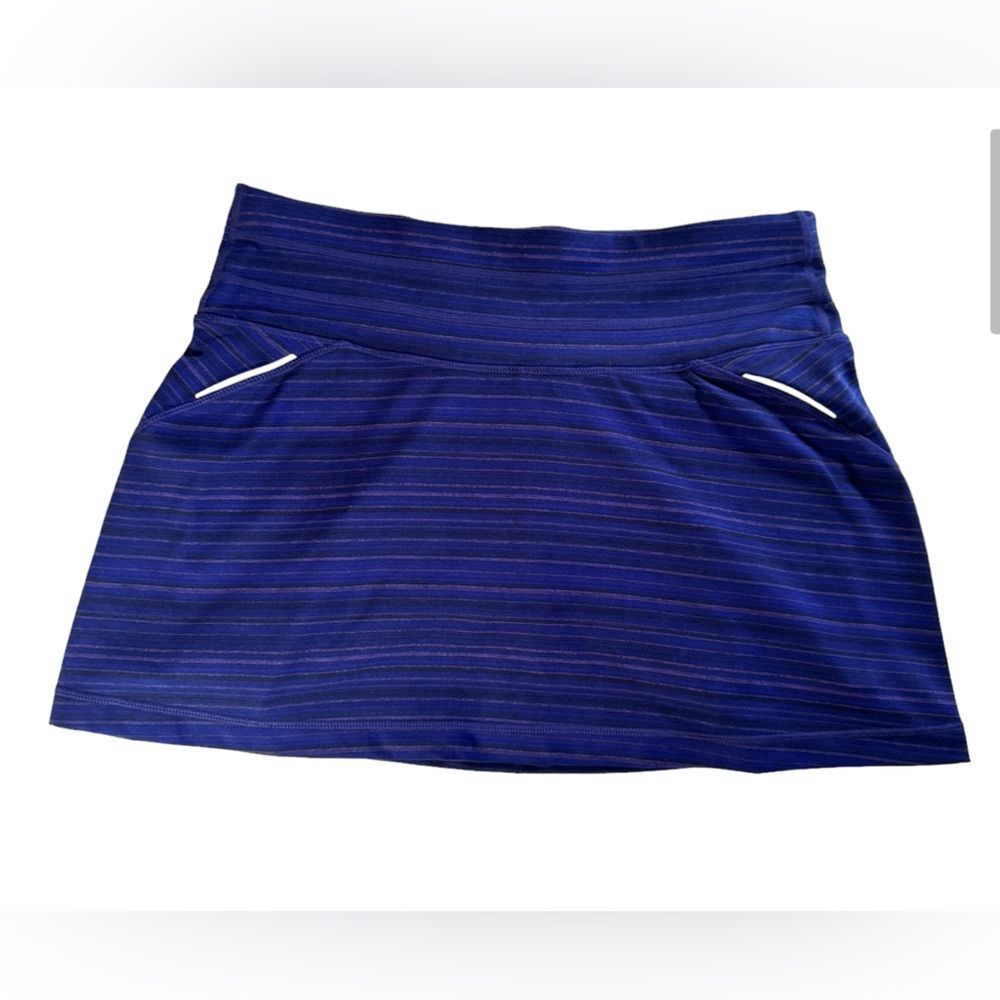 Athleta Women's Skort Relay Striped Purple 919174 Athletic Gym Workout size M